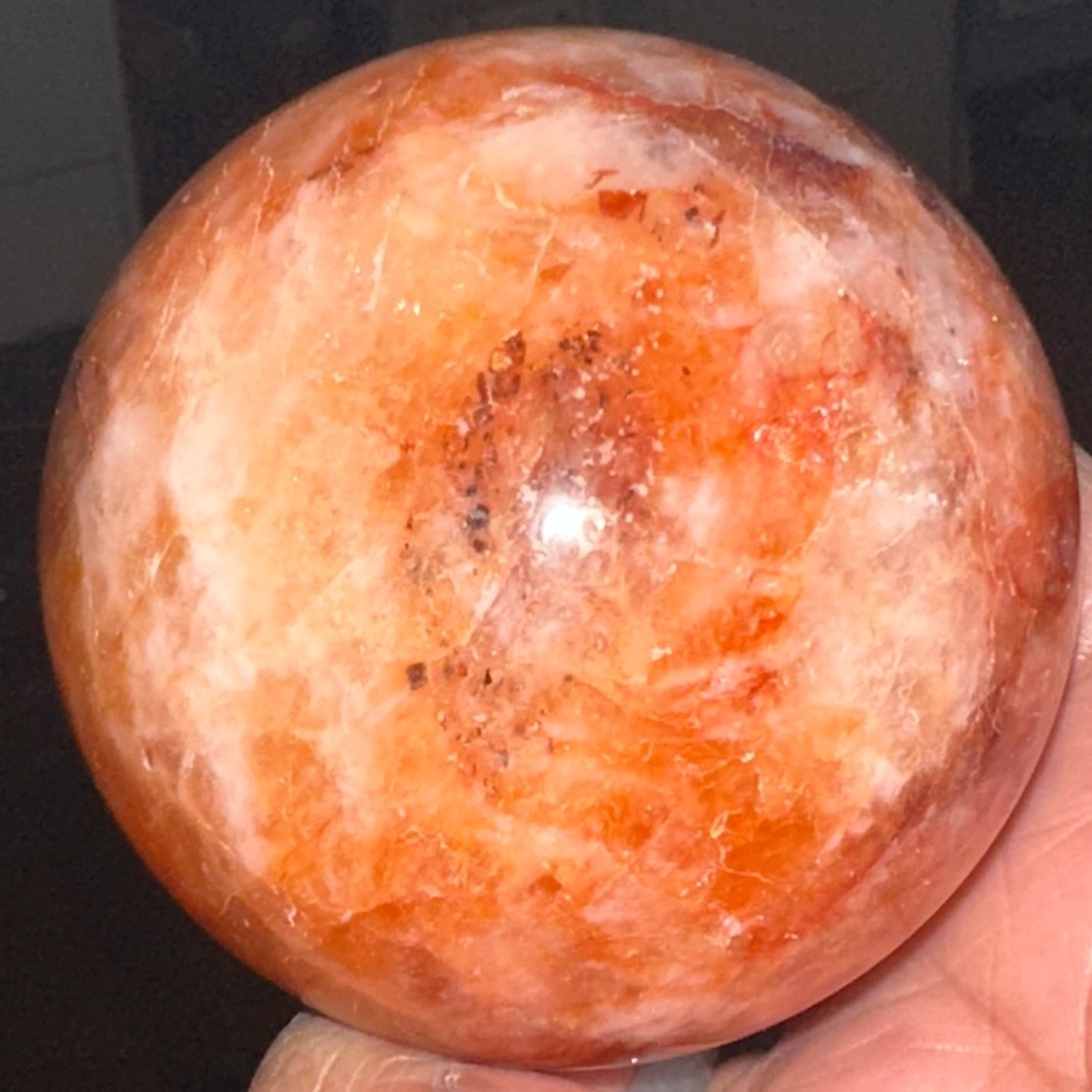 Fire Quartz XL Crystal Sphere- Goodness, Gracious, Great Ball of Fire Quartz! - Picture 5 of 10